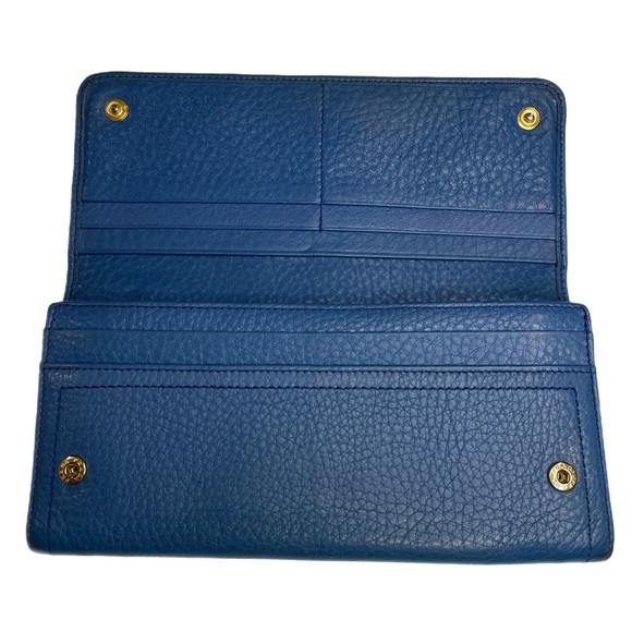PRADA pebbled leather long wallet 4 long slots, 1 zip pocket snaps FF - Picture 4 of 7